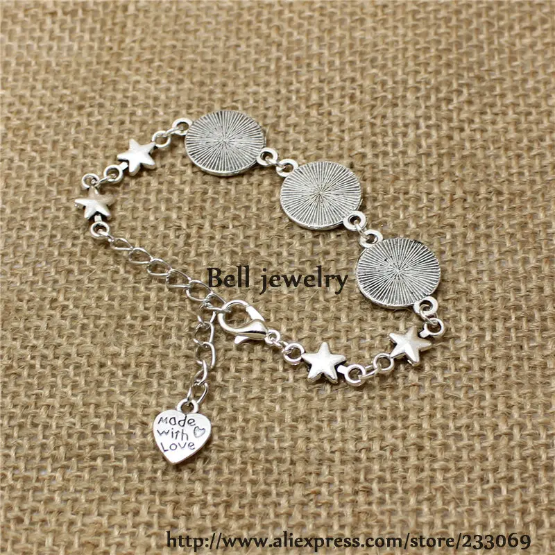 3 шт./лот античный серебряный металлический сплав цинка 12 мм Круглый браслет