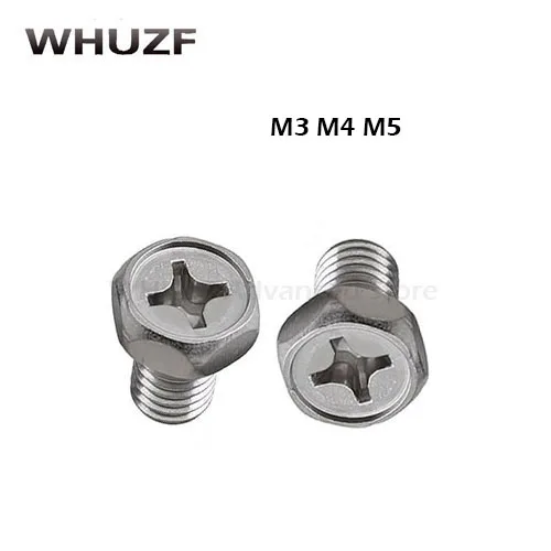 

30pcs/40pcs/60Pcs M3 M4 M5 GB818 304 Stainless Steel Cross Recessed Hex Head Screws Phillips Screws HW002