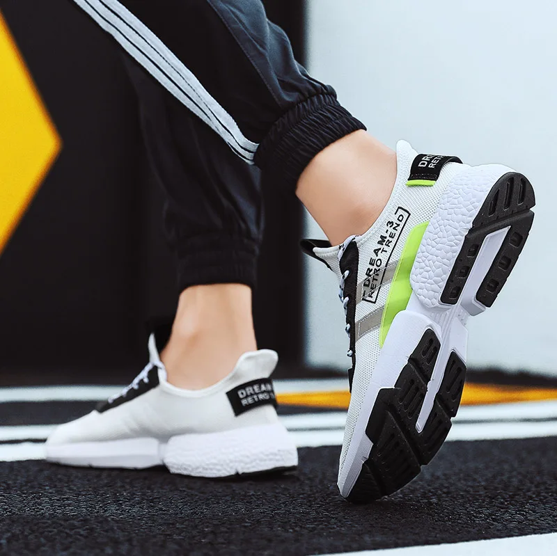 Hemmyi Mens Shoes Casual Summer Mesh Breathable Sneakers White Comfortable Lace-Up Trainers Zapatillas Hombre Deportiva | Обувь