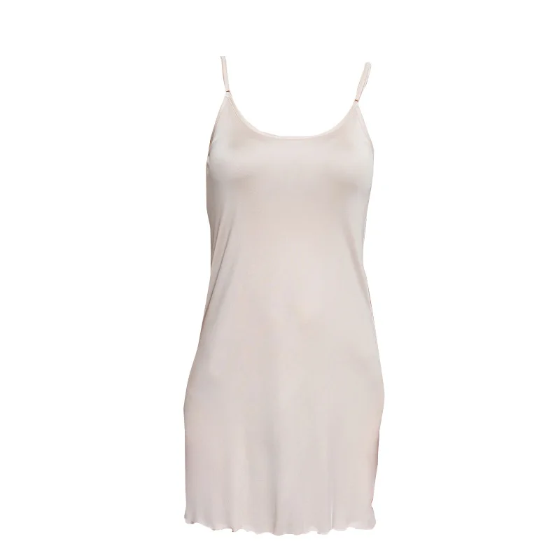 Ночные рубашки из чистого шелка 100% Женская пикантная одежда для сна очень легкая