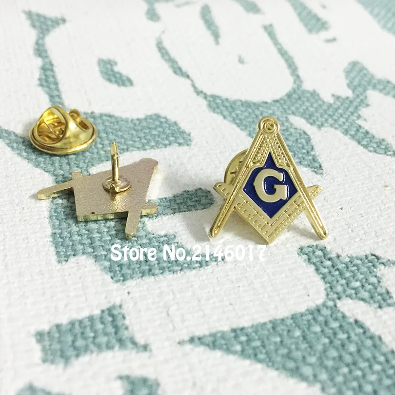 

New Arrival 19mm High Masonic Square and Compass with G Enamel Pins and Badge Freemason Masonry Pin Brooch Lodge Metal Craft