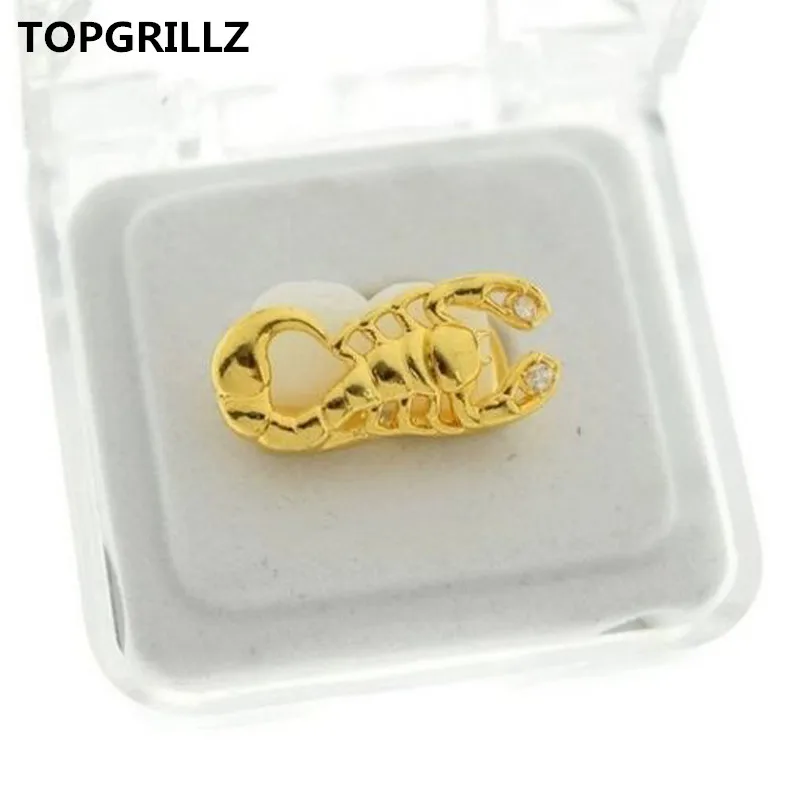 Грили для зубов TOPGRILLZ Scorpion Stinger грили золотого цвета двойная крышка скорпиона со