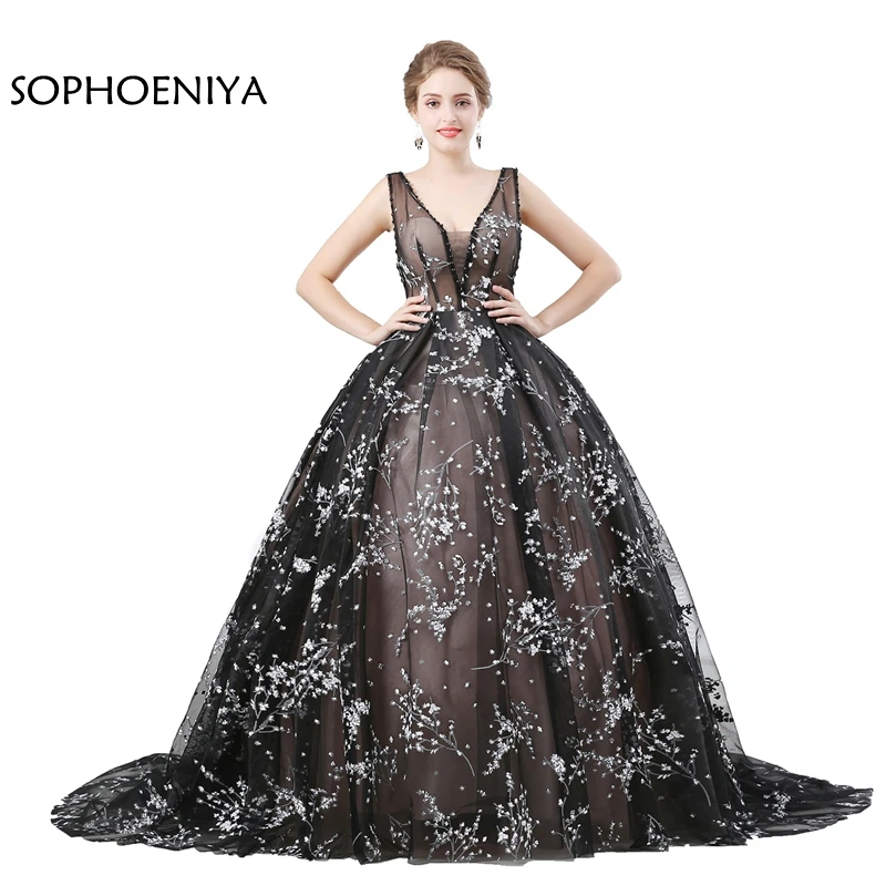 

New Arrival V Neck Ball gown evening dress 2021 Backless Sexy Evening gown Vestido de festa abiye Party dresses