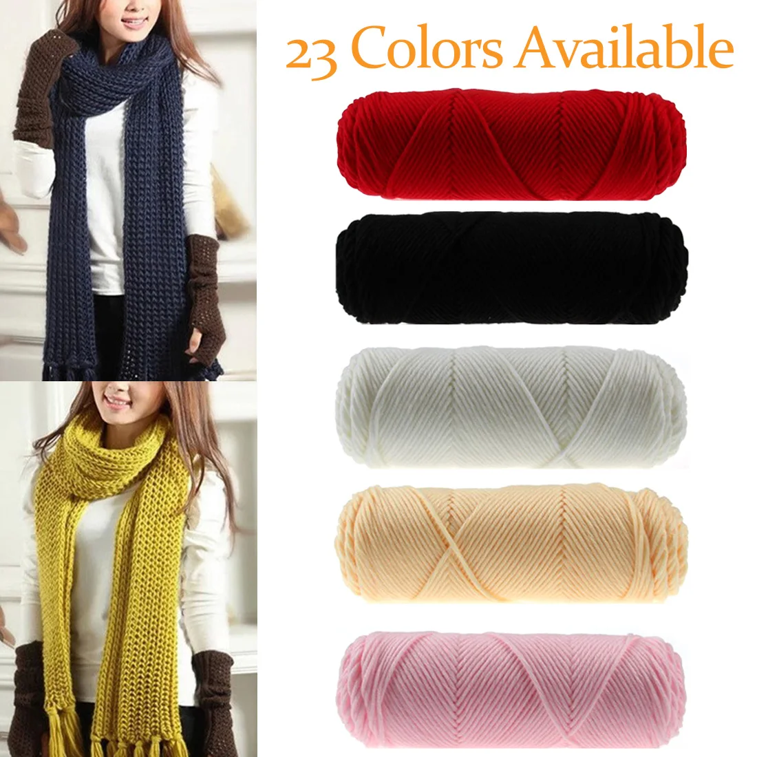 100g/Pc Soft Yarn For Hand Knitting Crochet Silk Milk Cotton Skincare Thick Lover Scarves Clothes | Дом и сад
