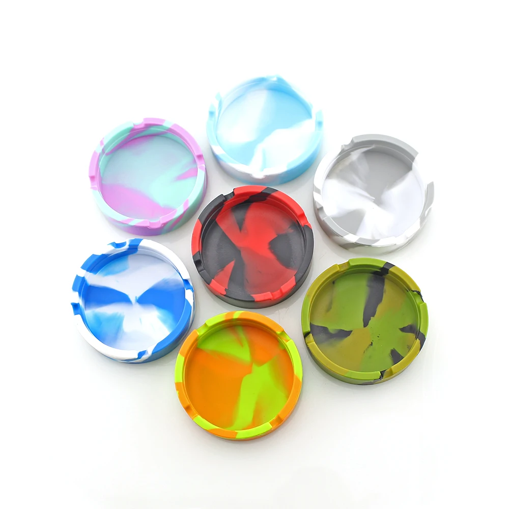 Round Silicone Ashtray Home Portable Outdoor Ash Tray Anti-scalding Cigarette Holder Eco-Friendly Smoking Accessorie |