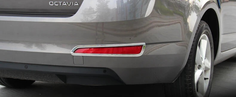Авто задний противотуманный свет крышка лампы ободок для Skoda Octavia 2015 abs хром