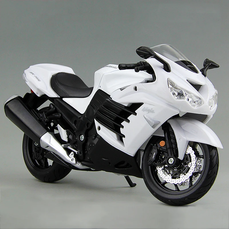 MAISTO KWSK ZX 14R Ninja белый ZX14R масштаб 1:12 литая металлическая велосипедная миниатюрная