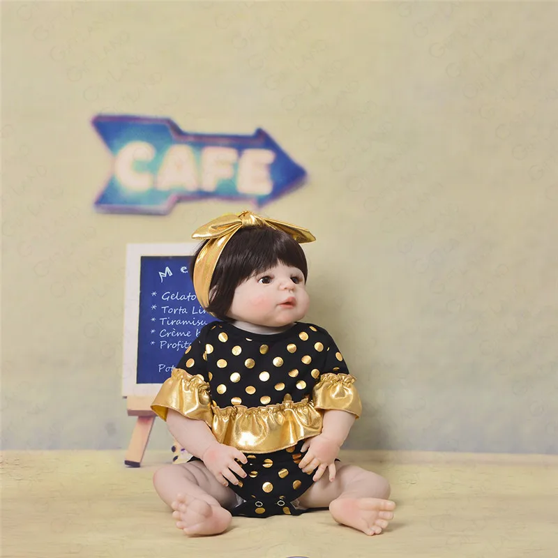 23 дюймов Reborn Baby Doll Bebe полный силиконовый ручной работы Bonecas Bb младенец получивший