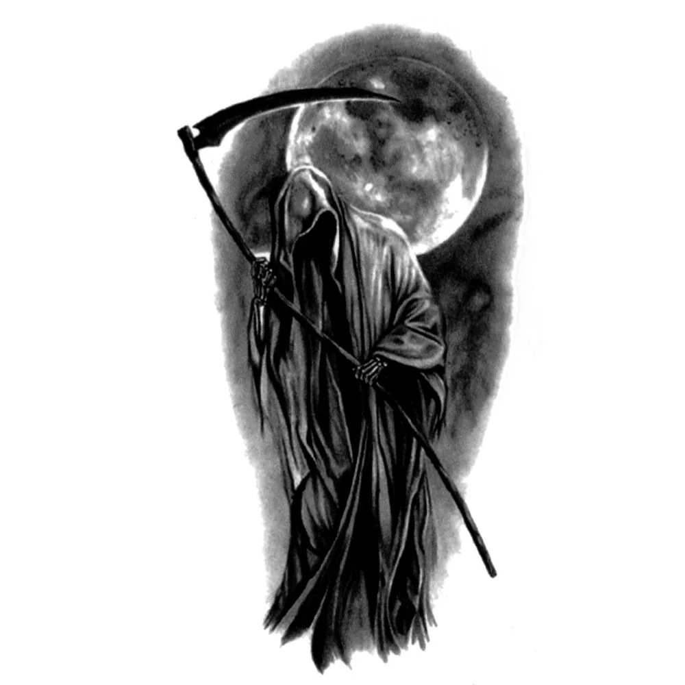 Водостойкая временная татуировка с надписью «Death Midnight», стикер maquiagem Soul Reaper, поддельная татуировка, флеш-тату для детей, стикер s Tatuaje