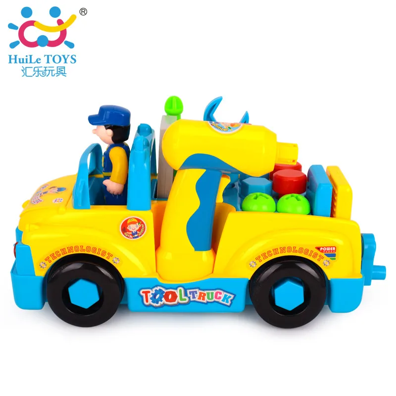 Baby Toys Car Tool Sets Vehicles Bump'n'Go Toy Truck with Electric Drill Various Tools Lights Music for Children Gift |