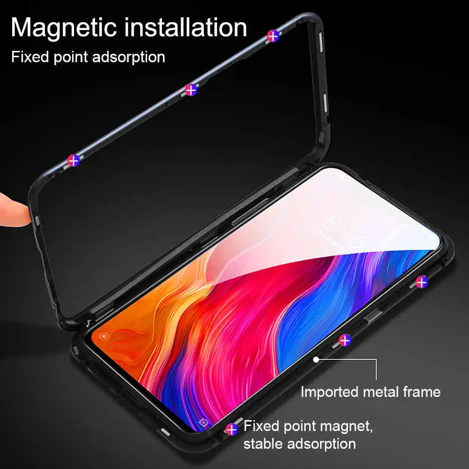 Магнитный адсорбционный чехол Олаф для Xiaomi mi 8 SE A2, прозрачный Магнитный чехол из закаленного стекла для Red mi 6 Note 5 Pro, задняя крышка, бампер