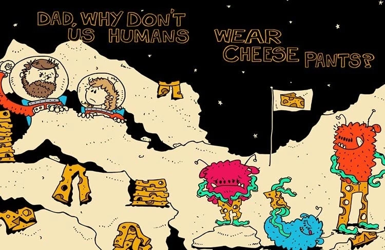 Детская ручная роспись иллюстрация почему бы нам не носить с сыром классические