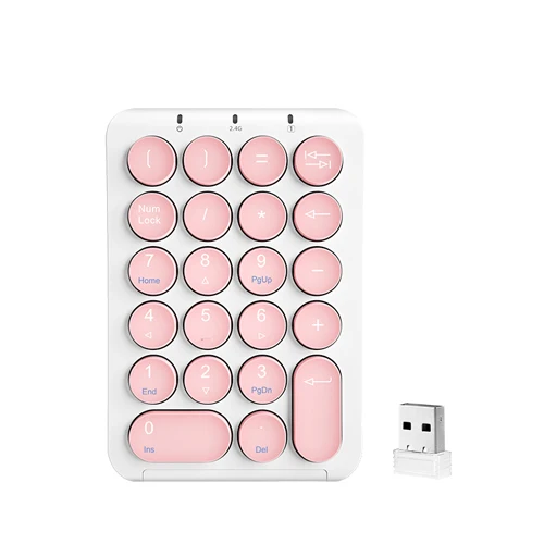 Pink B. O. W портативный тонкий мини-планшет с цифрами, 22 клавиши 2,4 ГГц Беспроводные USB цифровые клавиши клавиатуры для ноутбуков настольных ПК ноутбуков - Цвет: Pink