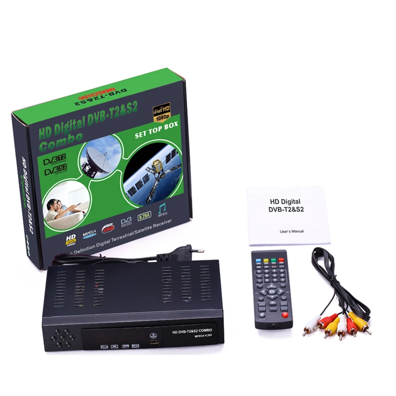 Full HD DVB-S2 DVB-T2 Цифрового Вещания Видео Спутниковый Ресивер Комплект Совместим с