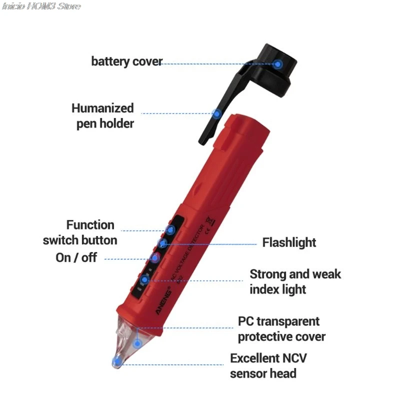 Бесконтактный детектор напряжения переменного тока VD802 тестер 12-1000 В