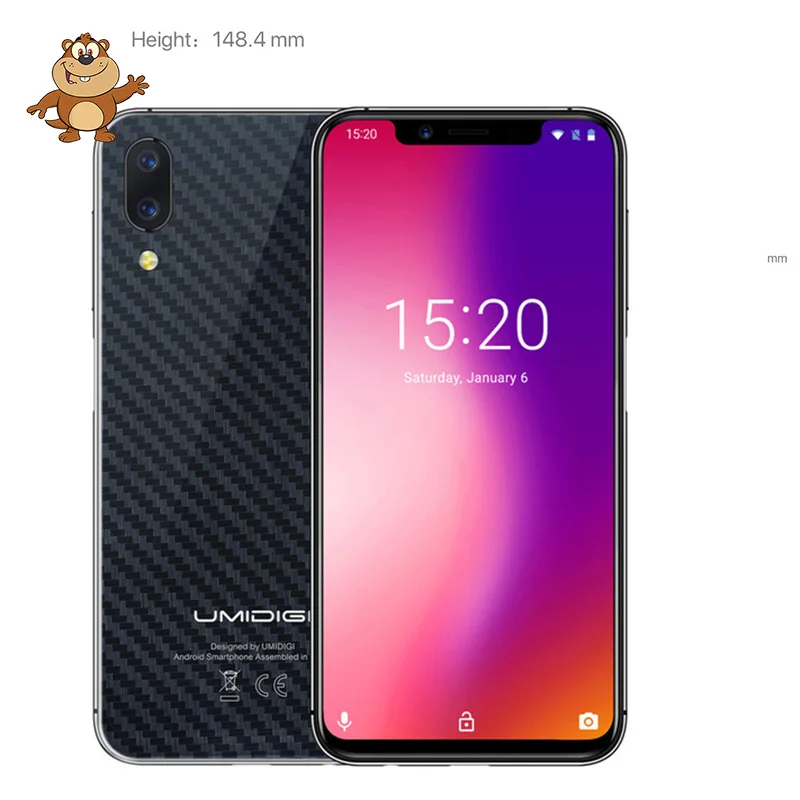 UMIDIGI One Pro 4 Гб + 64 смартфоны две задней камеры лицо ID 5 9 дюймов Android 8 1 Беспроводная
