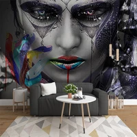 custom 3d multicolored beautiful woman personality wall cloth wallpaper for living room background wall decor papel de parede 3d