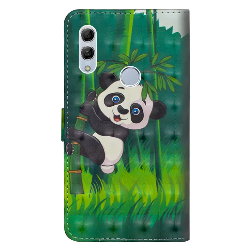 P Smart Кожаный Чехол 2019 для Fundas Huawei Honor 10 Lite чехол 8X 8 X 3D панда флип кошелек телефона