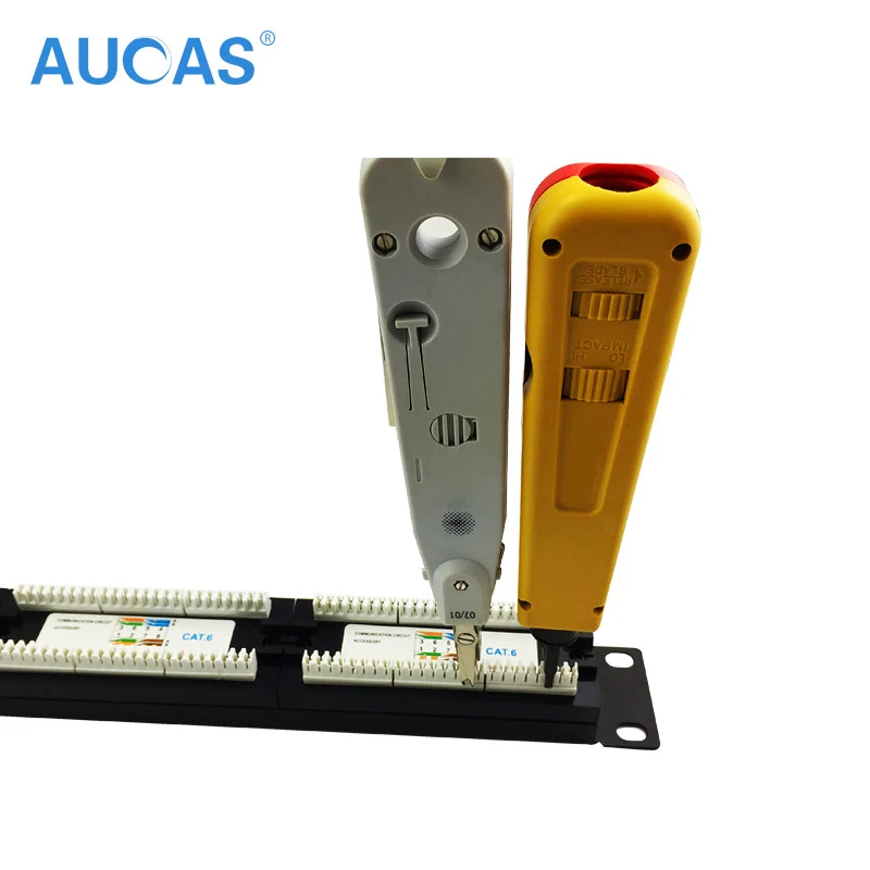 AUCAS 24 Порты CAT6 UTP Keystone патч Панель cat6 кабель рамка; Лицевая панель rj45 патч Панель 24 Порты и разъёмы