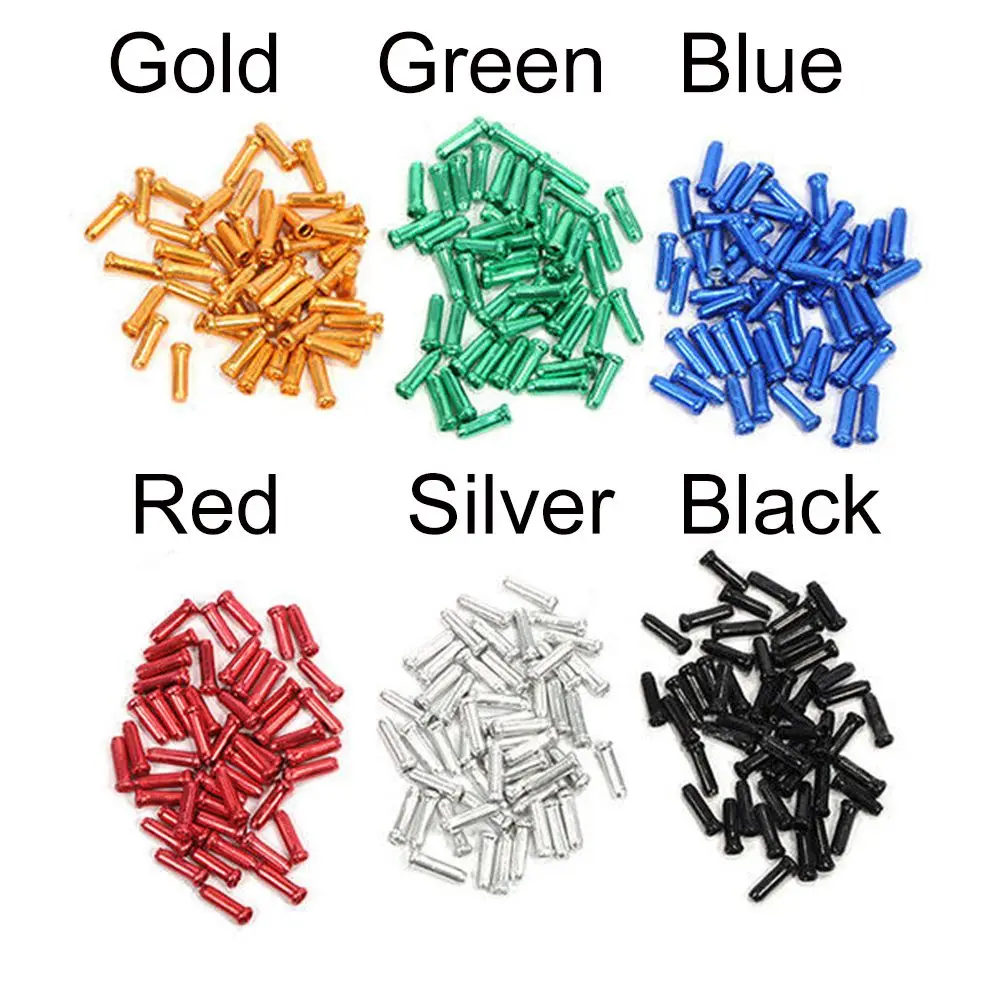 20/50PC Bicycle Brake Wire Aluminum Alloy Bike Shifter Inner Cable Tips Wire End Protection Cover Cap Crimps Cycling Accessories