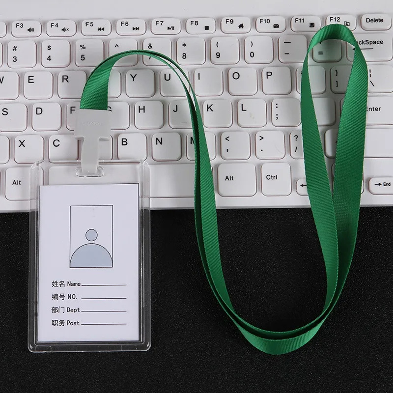 style 1 green 1 шт. акриловые держатели кредитных карт для женщин и мужчин PU банк карты шеи ремень карта идентификатор автомобиля держатель для студентов дети идентификационный значок с шнурком - Цвет: style 1 green