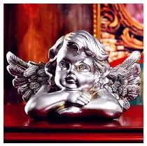 As The Picture Shows Cupid Head Portraits Bust Angel Statue Roman Mythology Amoretto Home Decoration Resin Craftwork Valentine's Day Gift L2193 - Color: As The Picture Shows