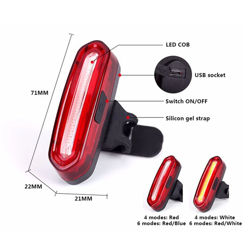 Горячая USB перезаряжаемая велосипедная лампа LED 100LM велосипедные фары горный