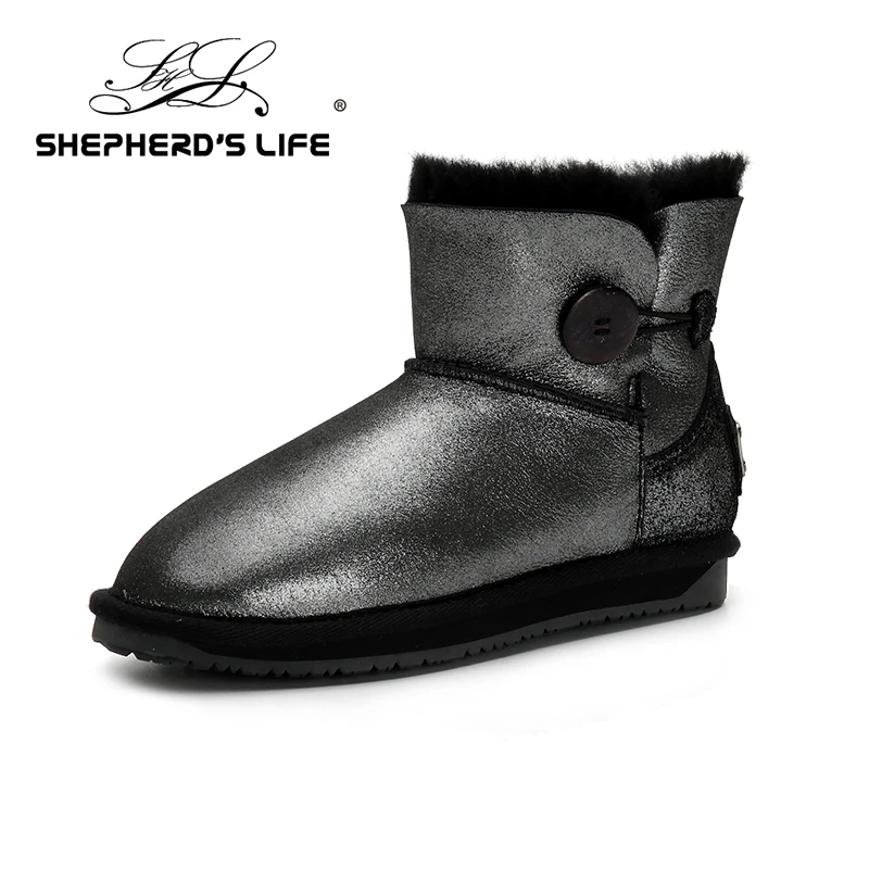 Классические ботинки из овечьей кожи с пуговицами|Зимние сапоги| |