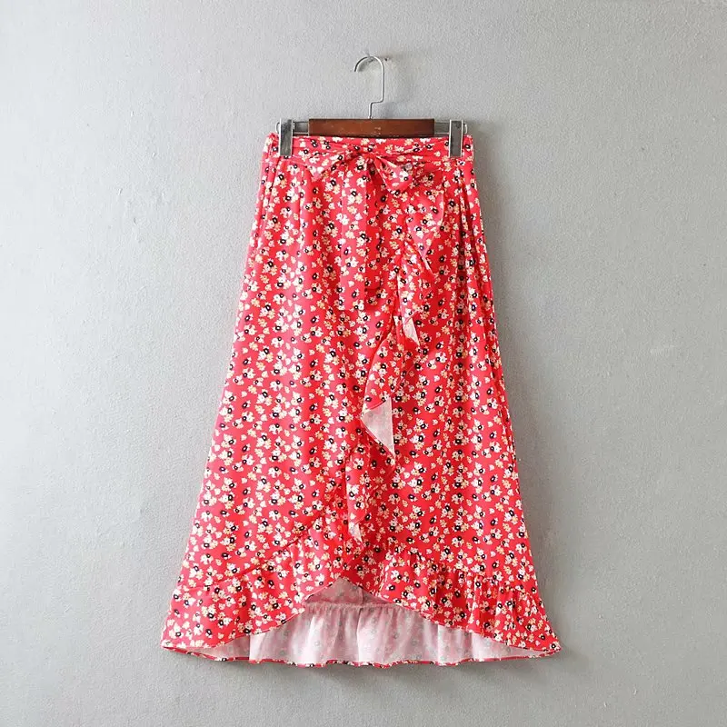 2019 женская модная юбка с цветочным принтом асимметричная faldas mujer женские юбки