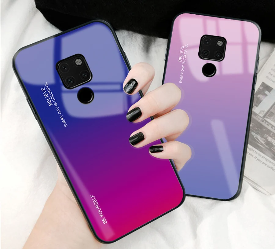 IQD стеклянный чехол для телефона huawei P20 mate 20 Lite 10 pro Honor 8X max Glory 9 10 закаленное стекло задняя крышка ТПУ Бампер корпус
