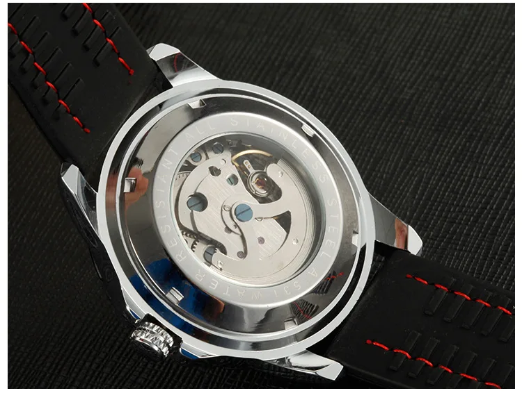 Новые модные мужские силиконовые спортивные часы WINNER механические наручные с