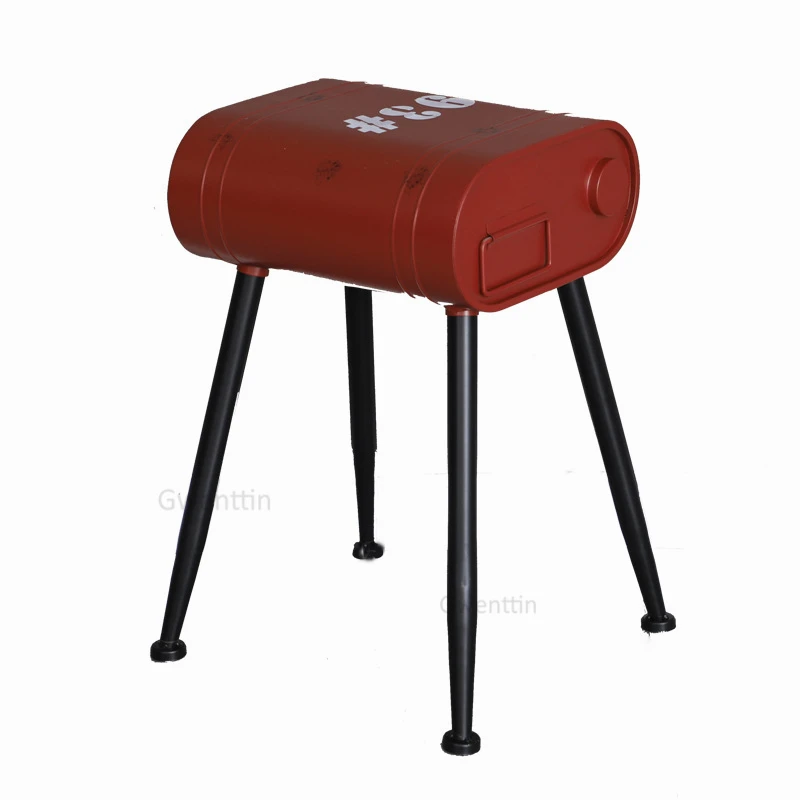 Vintage Loft Gasoline Bucket Metal Stools Restaurant Bedroom Dining Chairs Petrol Barrel Chair Industrial Decor Bar Small Stool