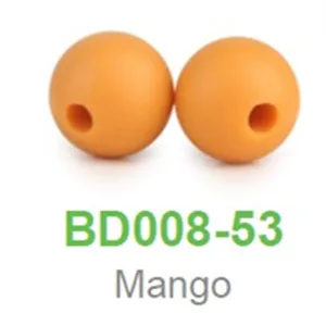 Mango Chengkai 50 шт. силиконовые бусины 12 мм Экологичное Сенсорное ожерелье-прорезыватель пищевого класса Мама Кормящих DIY Ювелирные изделия Детские трофеи - Цвет: Mango