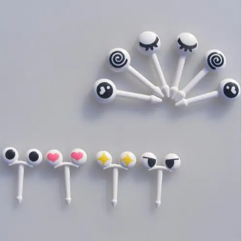 10 PC Lot Colour 2 Мини мультфильм фруктовая вилка бэнто с вилкой коробка десертная ложка и вилка набор детская посуда выбор еды 10 шт./компл. новая животная ферма - Цвет: 10 PC Lot Colour 2