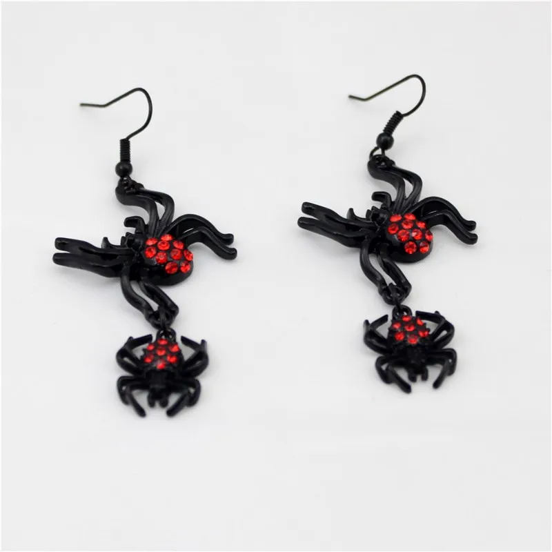 Black Charm Necklace Earring Jewelry Set Women Retro Halloween Spider Web Statement Chokers Ladies Accessories | Украшения и