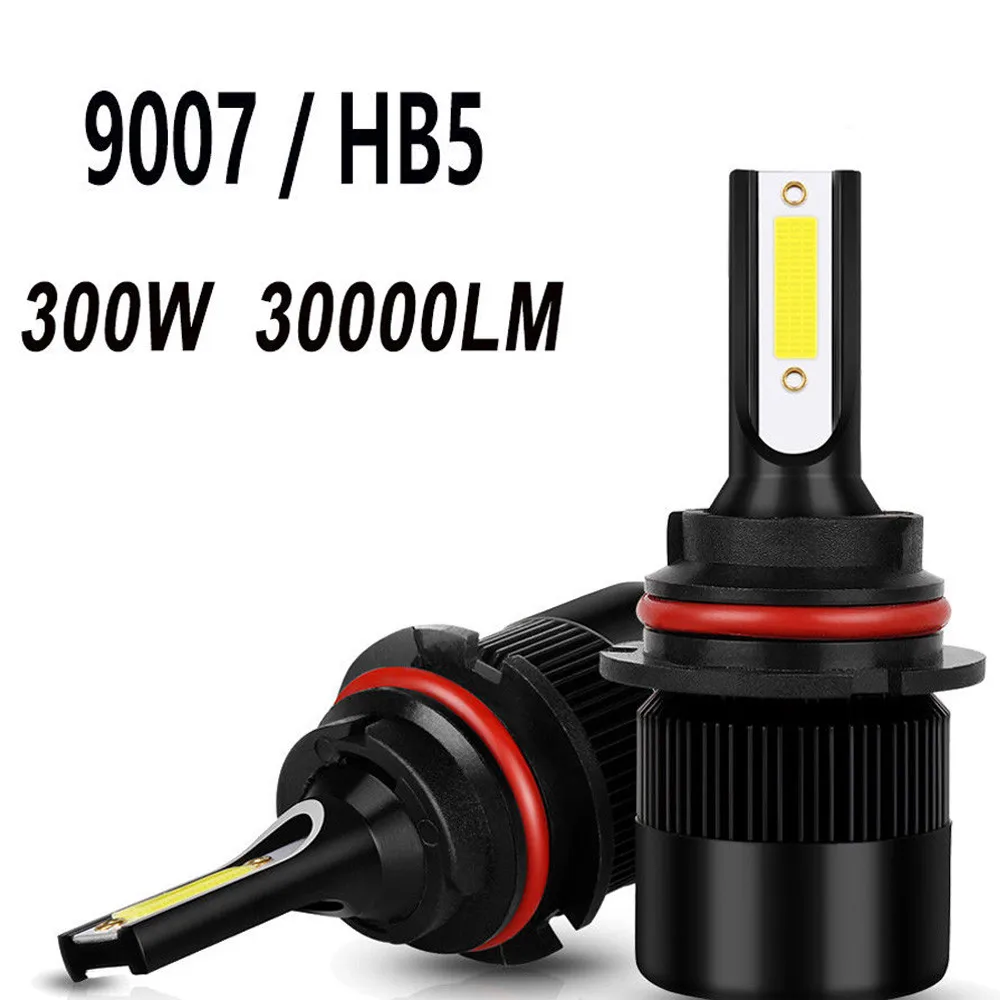 100% новый автомобильный фонарь 2 шт. 2018 1 пара 9007 HB5 6000 K светодиодный 300 Вт 30000LM