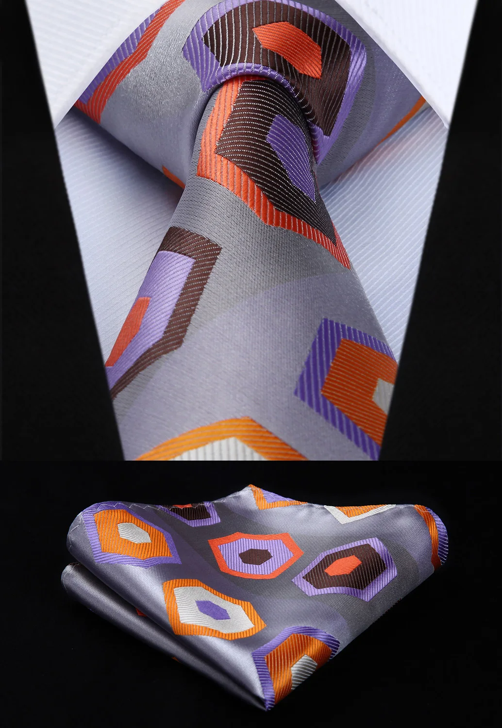 Тканые Классический Для мужчин галстук tc810n8s Оранжевый Фиолетовый