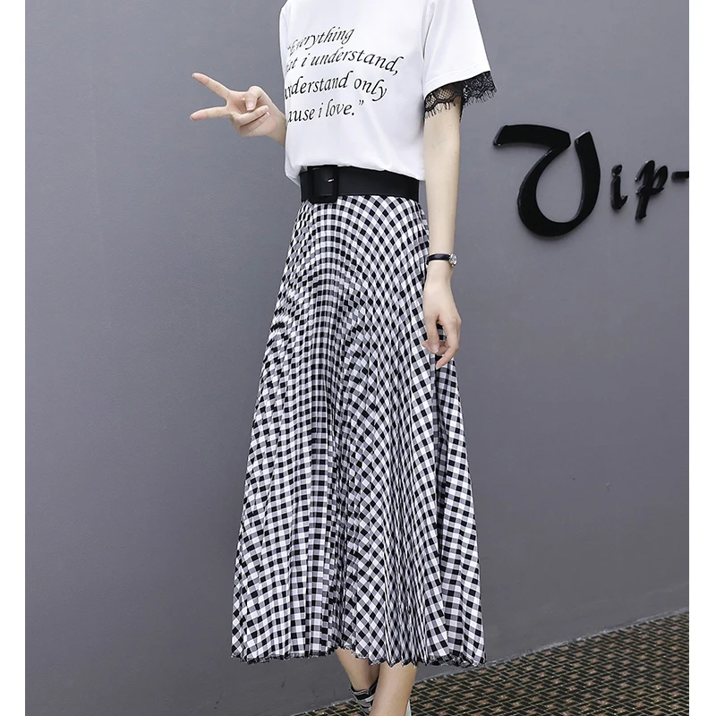 Spring New Female Korean Version Of The Long Section Sake Slim Fashion Casual Suit Short-Sleeved Plaid DressCJY01 | Женская одежда