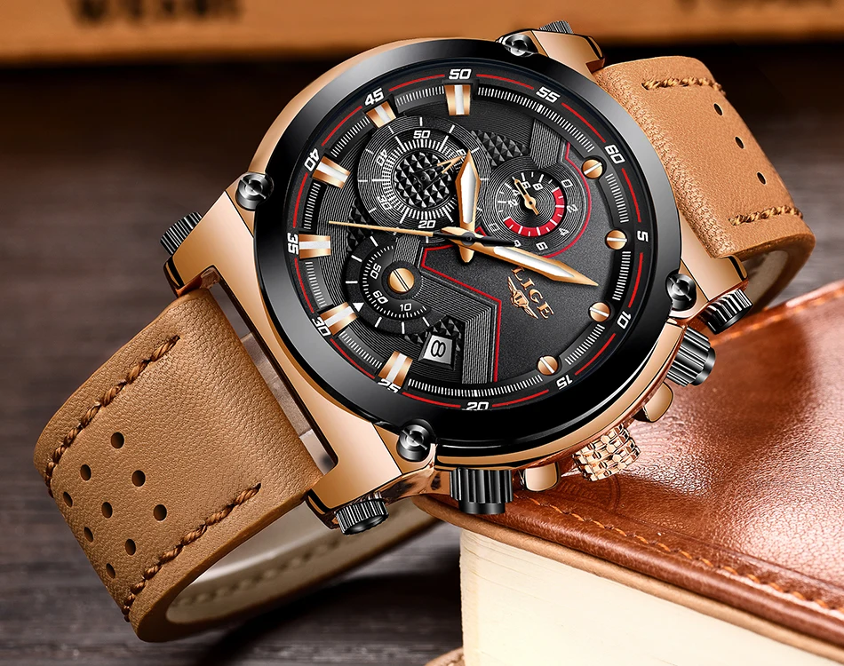 Relojes hombre LIGE мужские часы Топ бренд класса люкс повседневные спортивные кварцевые часы мужские кожаные военные светящиеся водонепроницаемые наручные часы