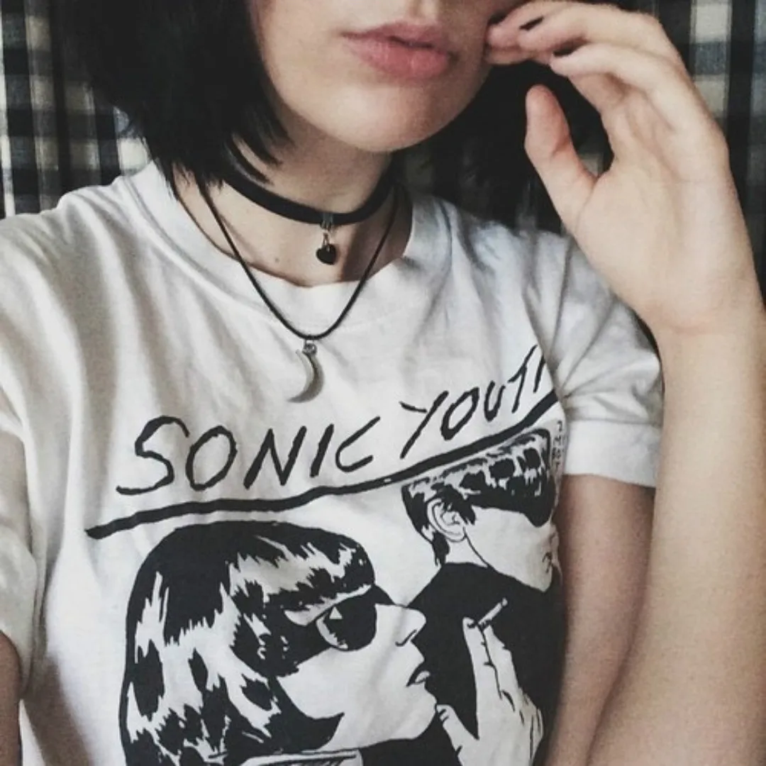 Женская Винтажная Футболка Sonic Youth футболка унисекс с коротким рукавом и круглым