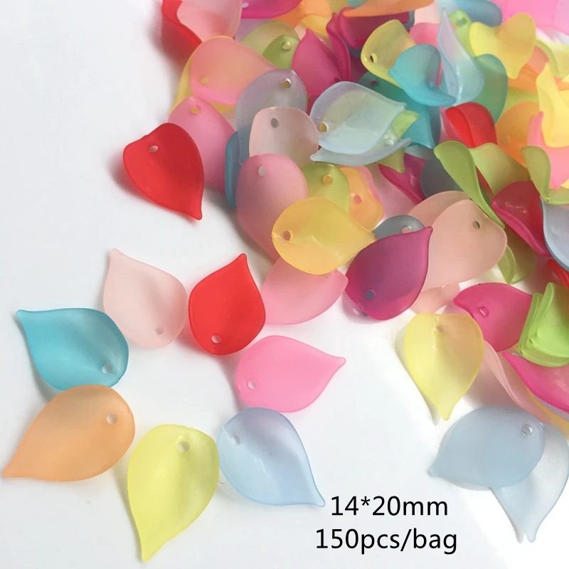 Акриловые бусины с матовыми листьями для поделок сделай сам 14*20 мм