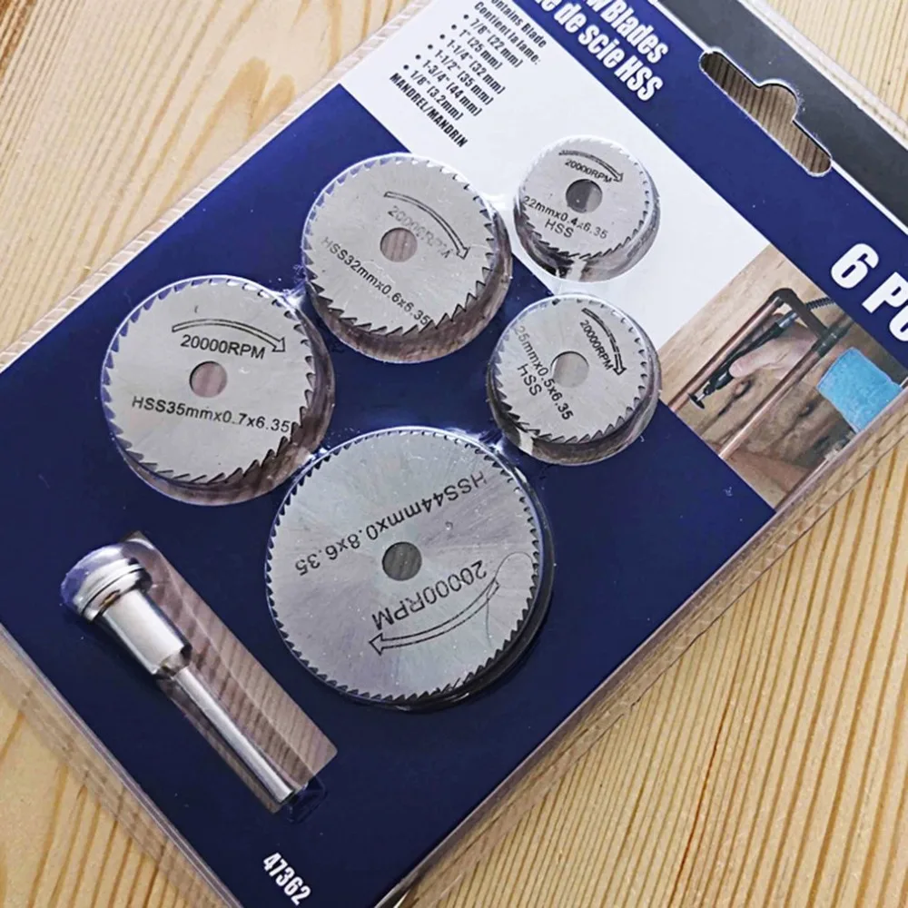

Mini Circular Saw Blade Set 6pcs multitool blades wood drive HSS Cutting Disc Rotary Tool Accessories Compatialble Rotating