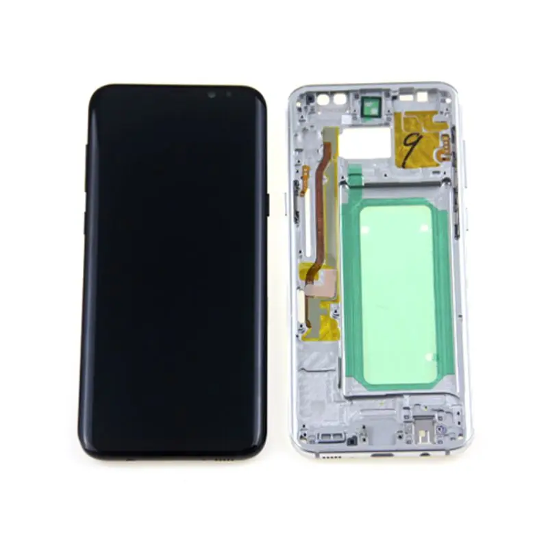 s8plus SILVER FRAME S8 lcd для samsung S8 Plus lcd G955 S8 G950 G950F Дисплей lcd сенсорный экран дигитайзер с тенью запасные части - Цвет: s8plus SILVER FRAME