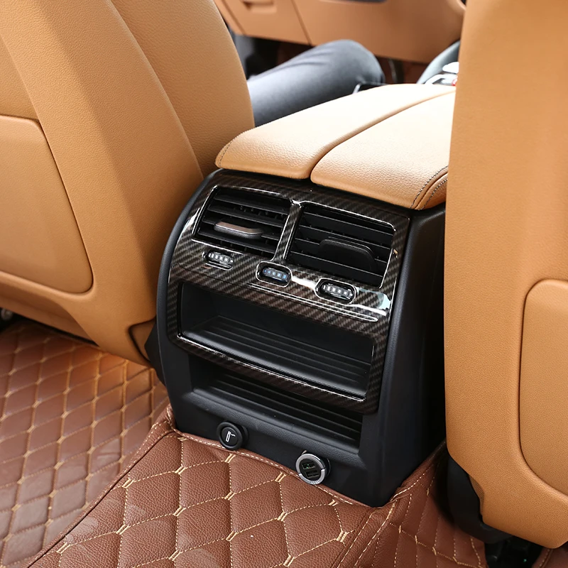 

Выхлопной трубы из углеродного волокна для BMW 5 серии G30 2017 2018 автомобиля ABS Пластик хромированные внутренние молдинги заднего ряда AC вентиля...