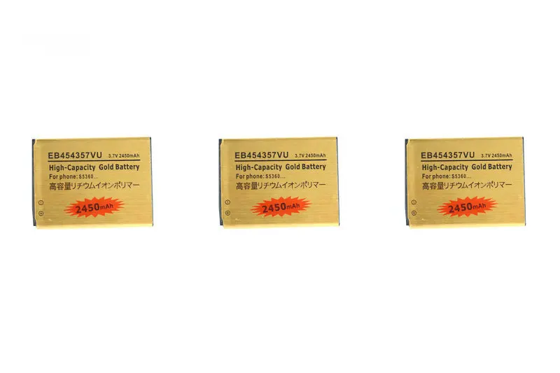 Ciszean 3 шт./лот EB454357VU золото запасная батарея для Samsung Galaxy Y S5300 S5360 S5380 S5368 I509 GT 2450 мА