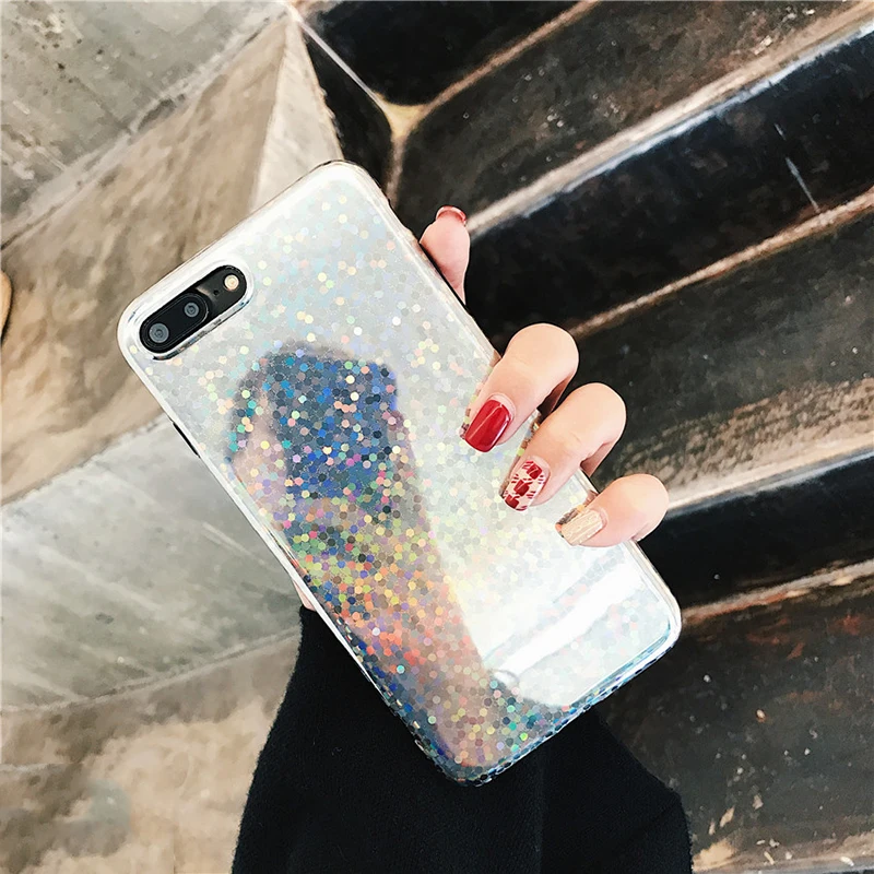 CHAOLIDA необычная блестящая пудра с блестками чехлы для телефонов IPhone X 8 7 6 6S Plus