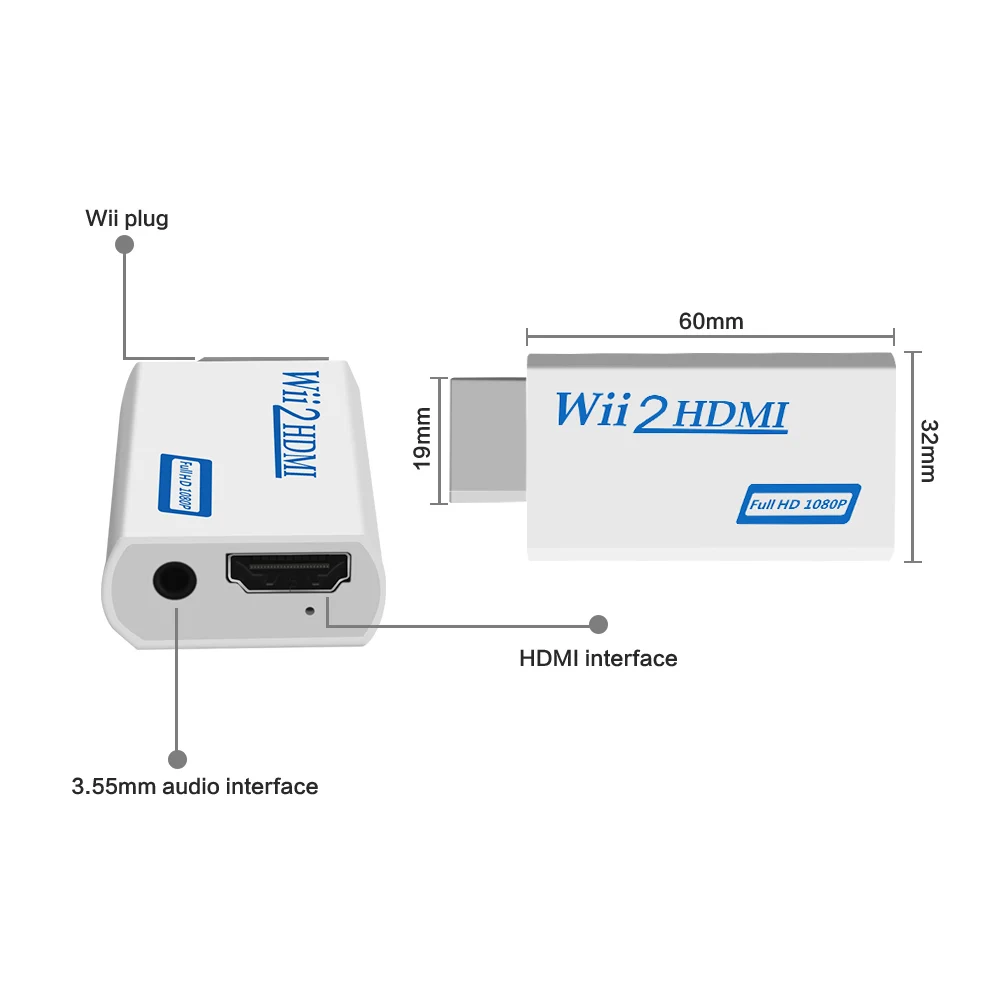 Конвертер Wii2HDMI высокого качества с поддержкой full HD 1080P для ТВ проектора монитор и