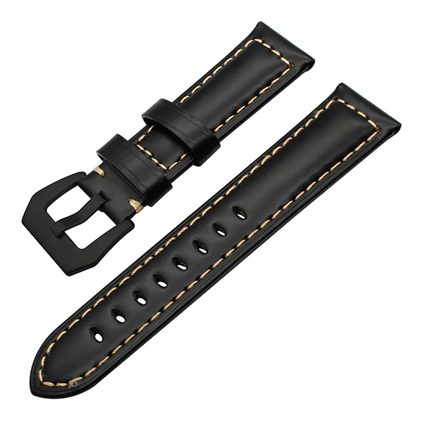 Винтажный ремешок из натуральной кожи 22 мм для LG G Watch Urbane Asus ZenWatch 1 2 Мужской Pebble Time/стальной ремешок на запястье черный