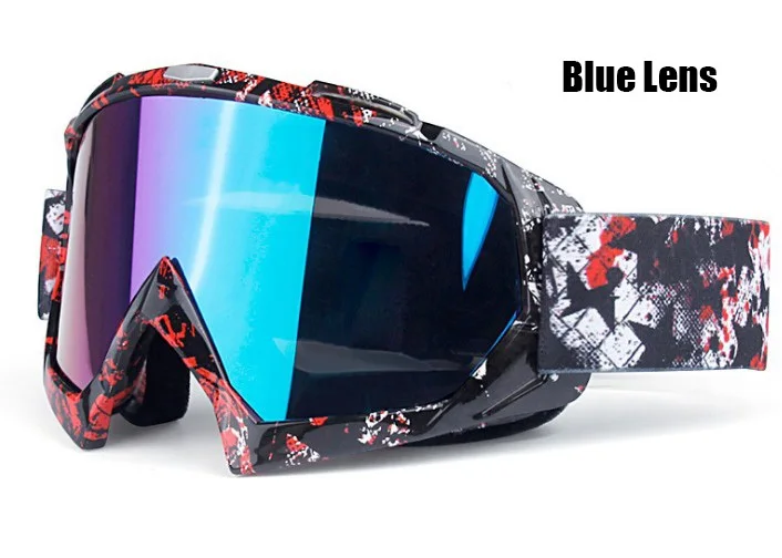 Red Black Мужские и женские лыжные очки для сноуборда UV400, ветрозащитные солнцезащитные очки, спортивные очки, маска для катания на лыжах и снегоходах, противотуманные очки с одним объективом - Цвет: Red Black