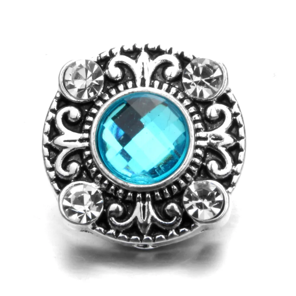 3 Colors Round DIY Rhinestones Birthstone 18mm Snap Button Metal Buttons for Women Jewelry MDB18-418 | Украшения и аксессуары